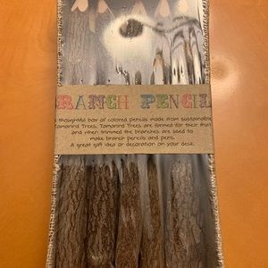 Set of 10 natural branch colored pencils. New